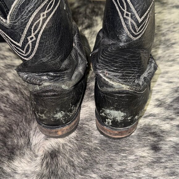 Vtg Justin 3172 Men\'s 11 1/2 B Quill Ostrich Roper Cowboy Boots USA Comb T19 main image 9